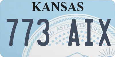 KS license plate 773AIX
