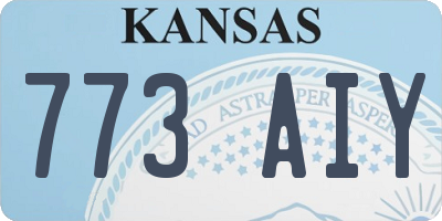 KS license plate 773AIY
