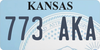 KS license plate 773AKA