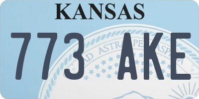 KS license plate 773AKE