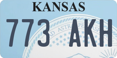 KS license plate 773AKH