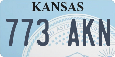 KS license plate 773AKN