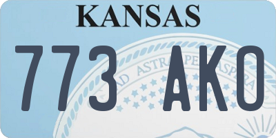 KS license plate 773AKO