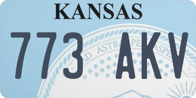 KS license plate 773AKV