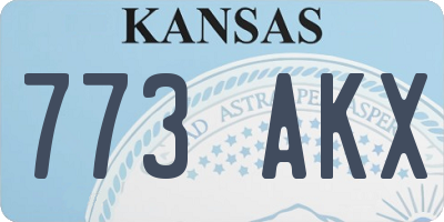 KS license plate 773AKX