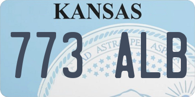KS license plate 773ALB