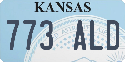 KS license plate 773ALD