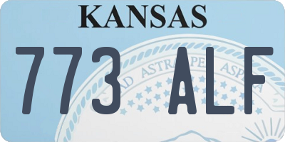 KS license plate 773ALF