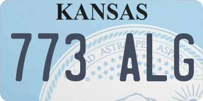 KS license plate 773ALG