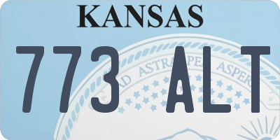 KS license plate 773ALT