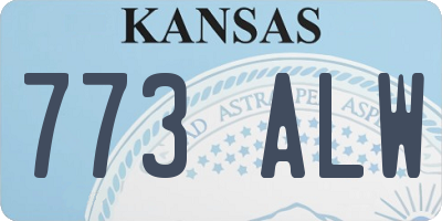 KS license plate 773ALW