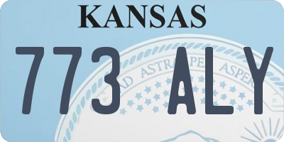 KS license plate 773ALY