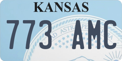 KS license plate 773AMC