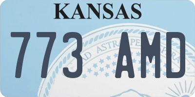 KS license plate 773AMD