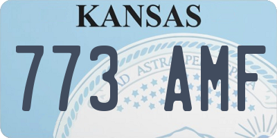 KS license plate 773AMF