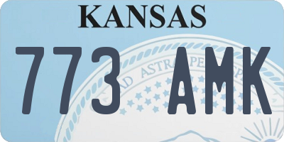 KS license plate 773AMK