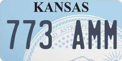KS license plate 773AMM
