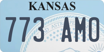KS license plate 773AMO