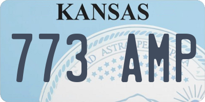 KS license plate 773AMP