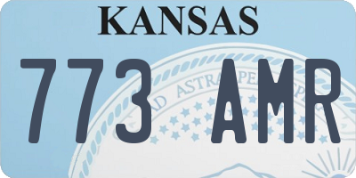 KS license plate 773AMR