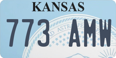 KS license plate 773AMW