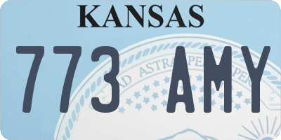 KS license plate 773AMY