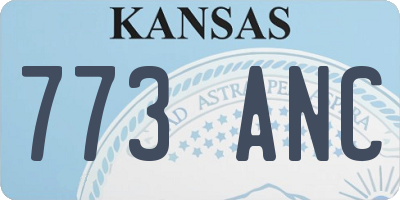 KS license plate 773ANC