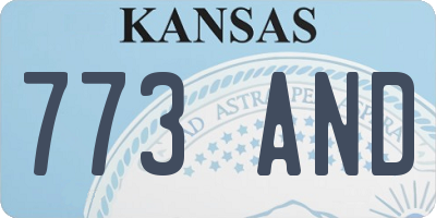 KS license plate 773AND