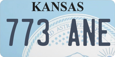 KS license plate 773ANE