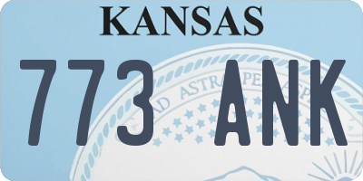 KS license plate 773ANK