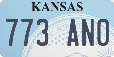 KS license plate 773ANO