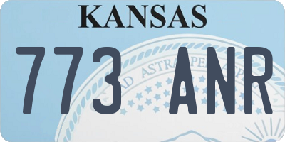 KS license plate 773ANR