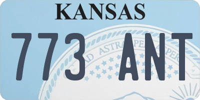 KS license plate 773ANT