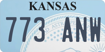 KS license plate 773ANW