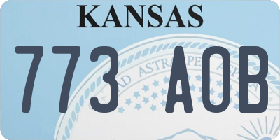 KS license plate 773AOB