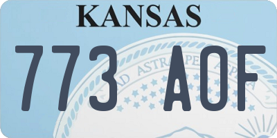 KS license plate 773AOF