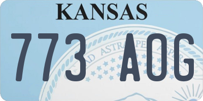 KS license plate 773AOG