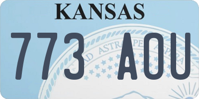 KS license plate 773AOU