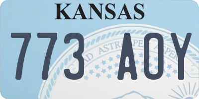 KS license plate 773AOY