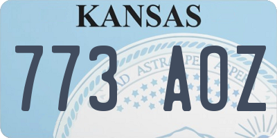 KS license plate 773AOZ