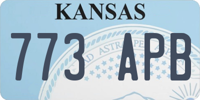 KS license plate 773APB