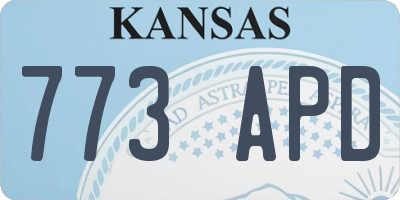 KS license plate 773APD