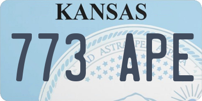 KS license plate 773APE