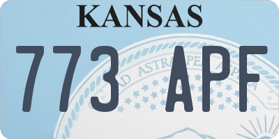 KS license plate 773APF