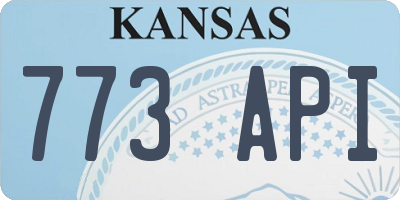 KS license plate 773API
