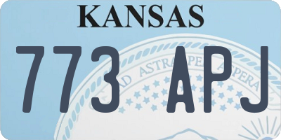 KS license plate 773APJ