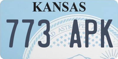 KS license plate 773APK