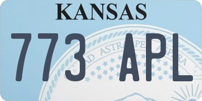 KS license plate 773APL