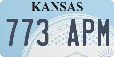KS license plate 773APM