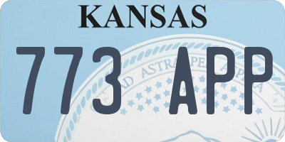 KS license plate 773APP